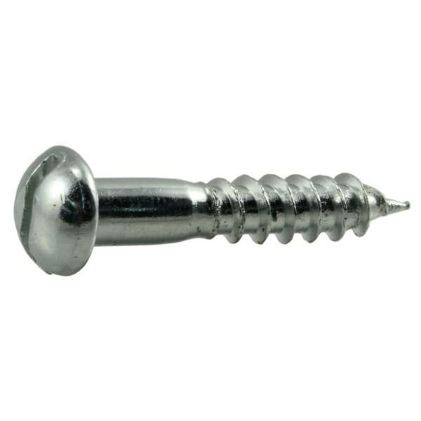 Midwest Fastener Wood Screw, #10, 1 in, Zinc Plated Steel Round Head Slotted Drive, 40 PK 61302 - main